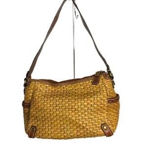 Fossil Classic Multicolored Weave Leather Strap Shoulder Bag